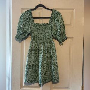 Hill House Green Patterned Dress